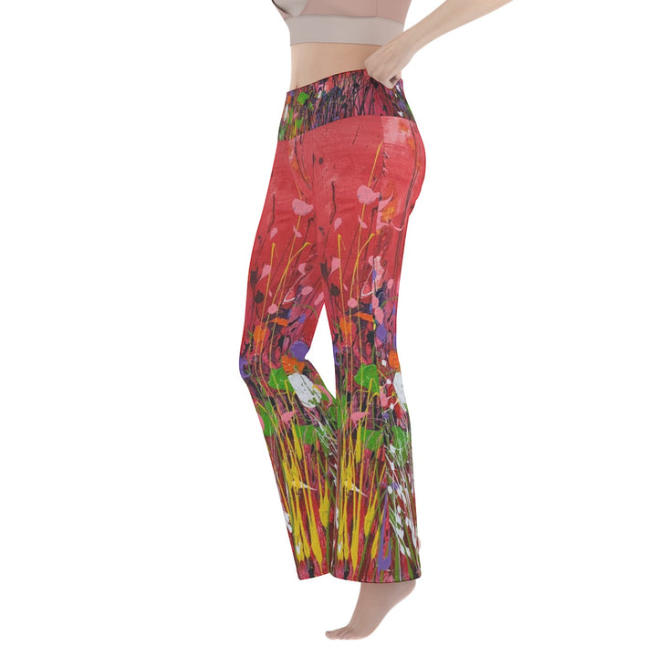 Women's Flare Yoga Pants- Red