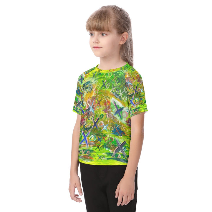 Kid's Raglan Sleeve T-shirt- Green