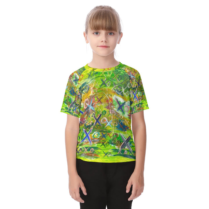 Kid's Raglan Sleeve T-shirt- Green