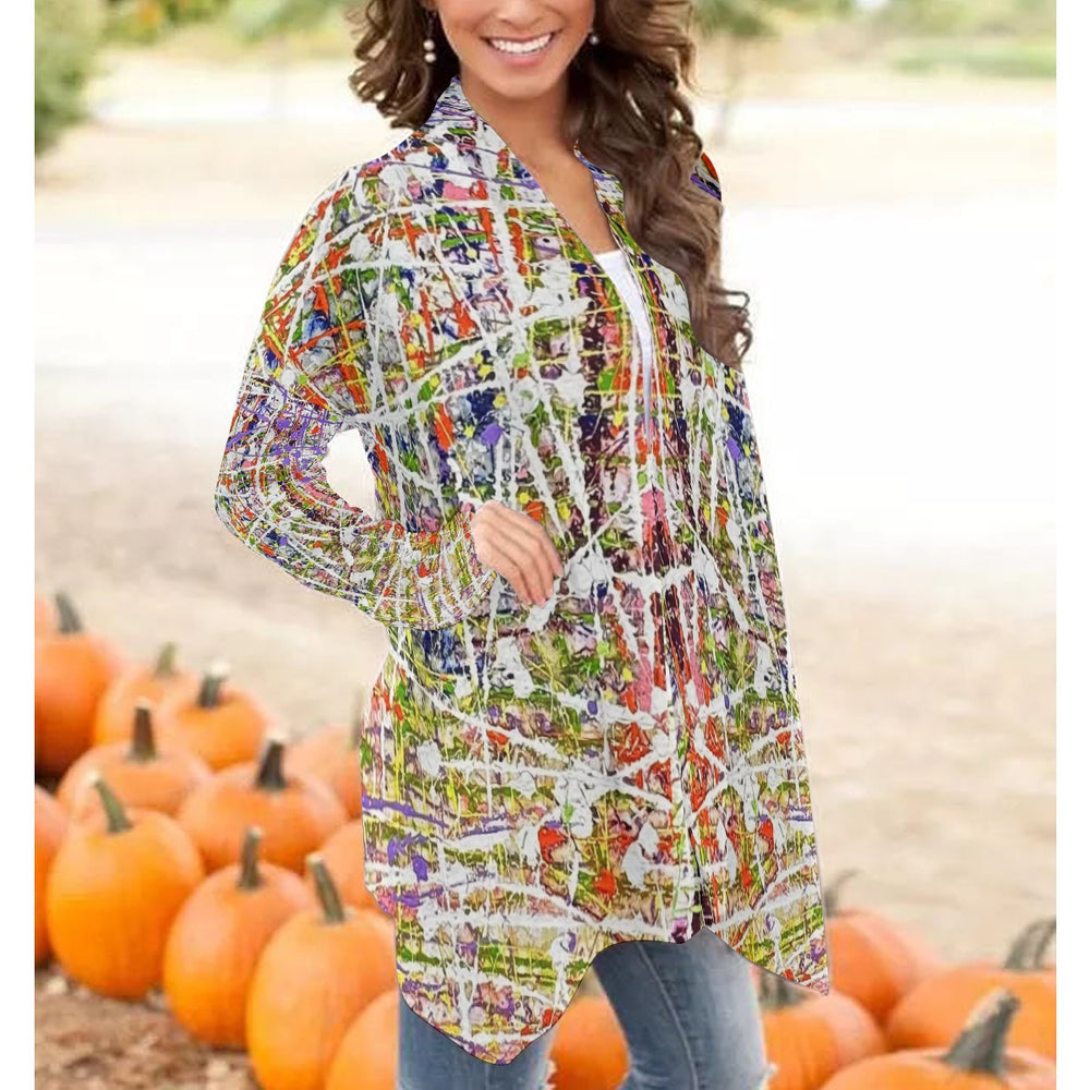 Women's Cardigan With Long Sleeve- Multicolour