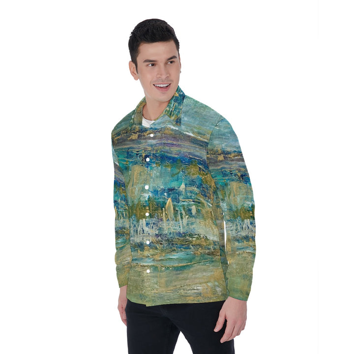 Men's Long Sleeve Shirt- Light Green