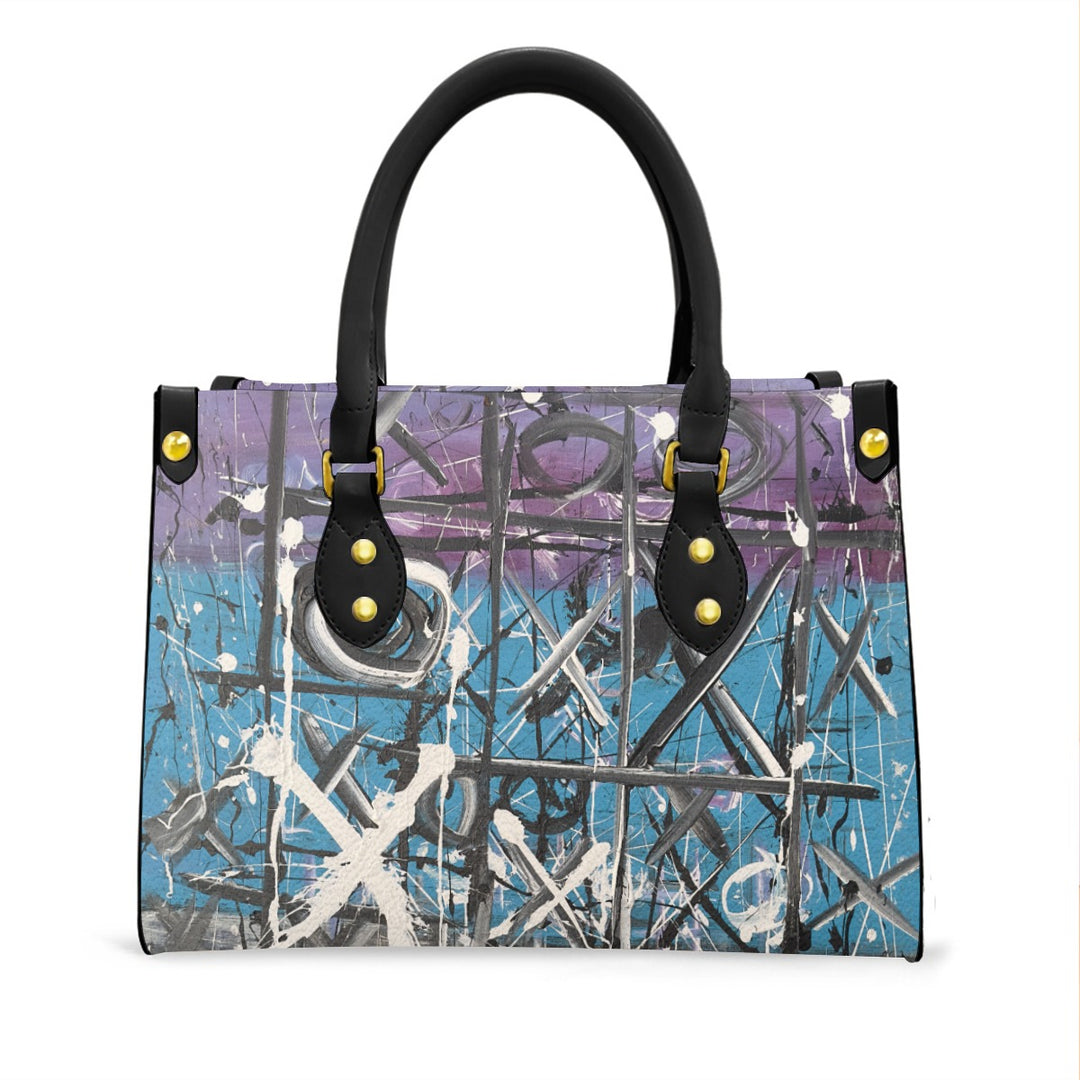 Women's Tote Bag With Purple and Blue XO
