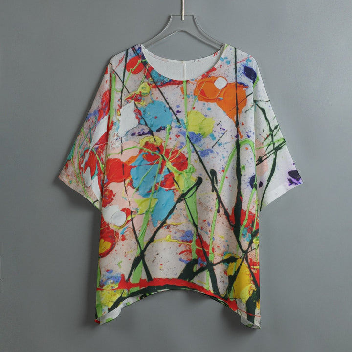 Women's Bat Sleeve Shirt- multicolour