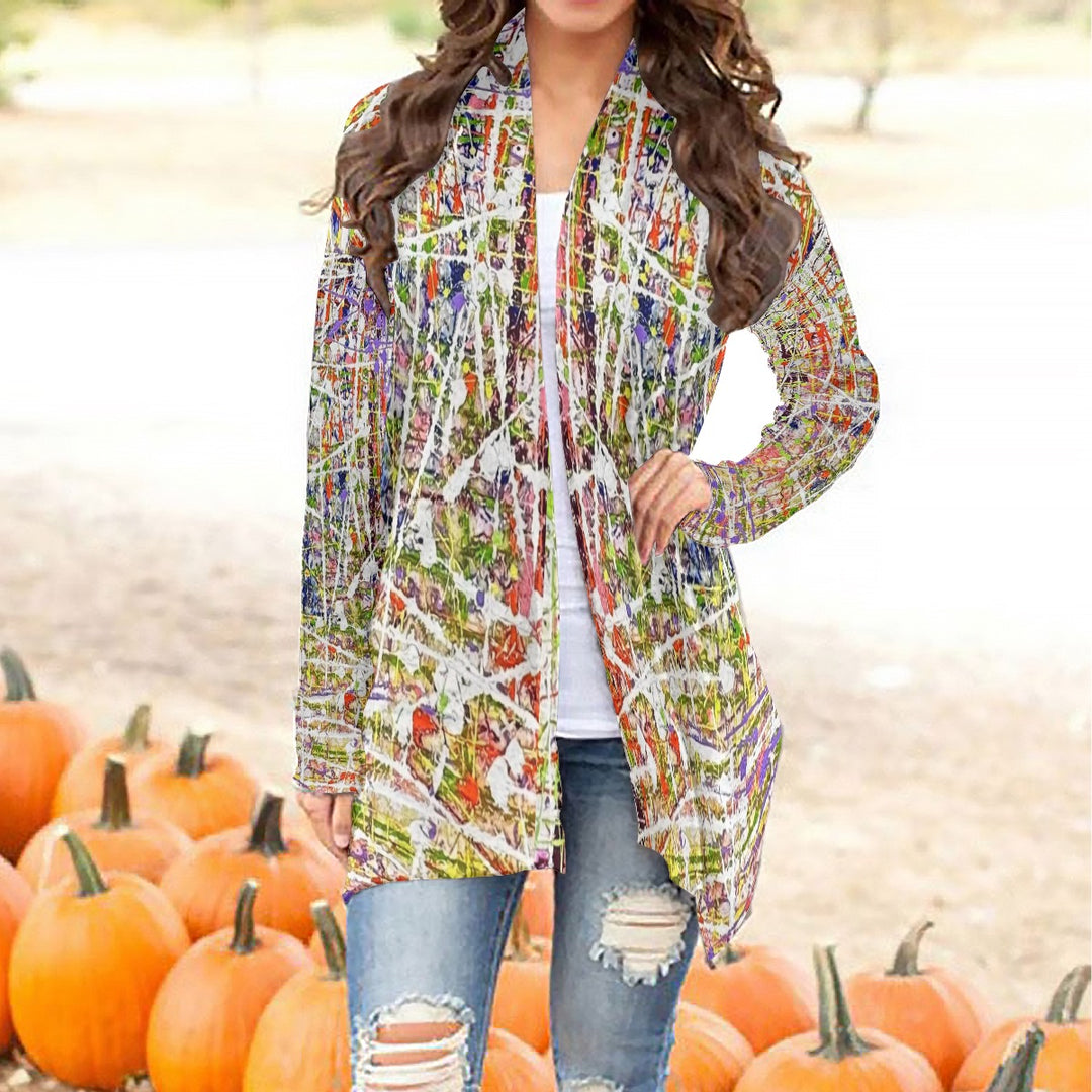 Women's Cardigan With Long Sleeve- Multicolour